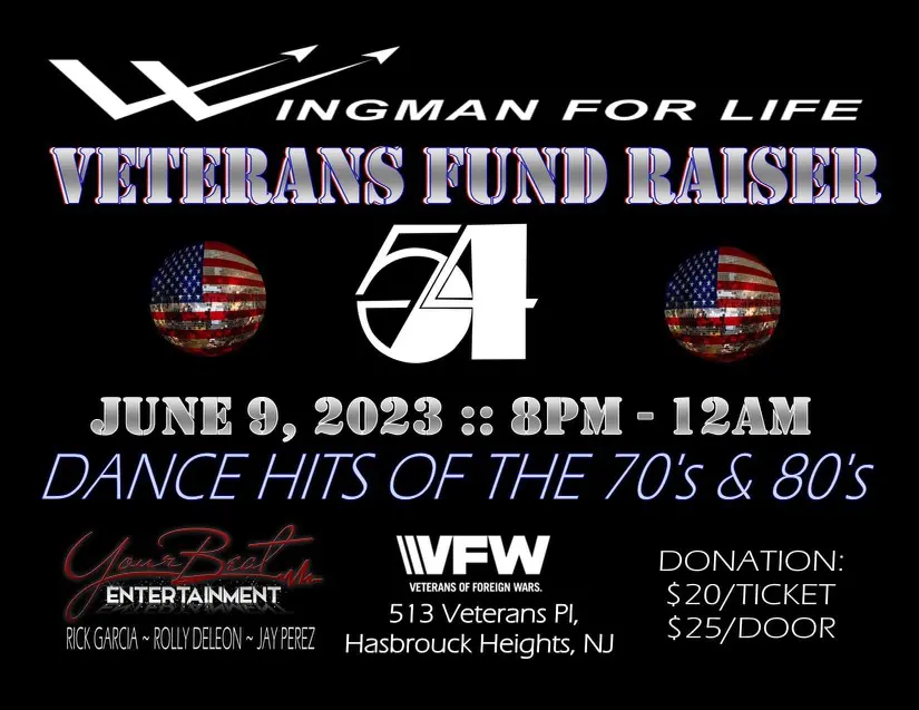 Wingman for life veteran 54 fundraiser banner